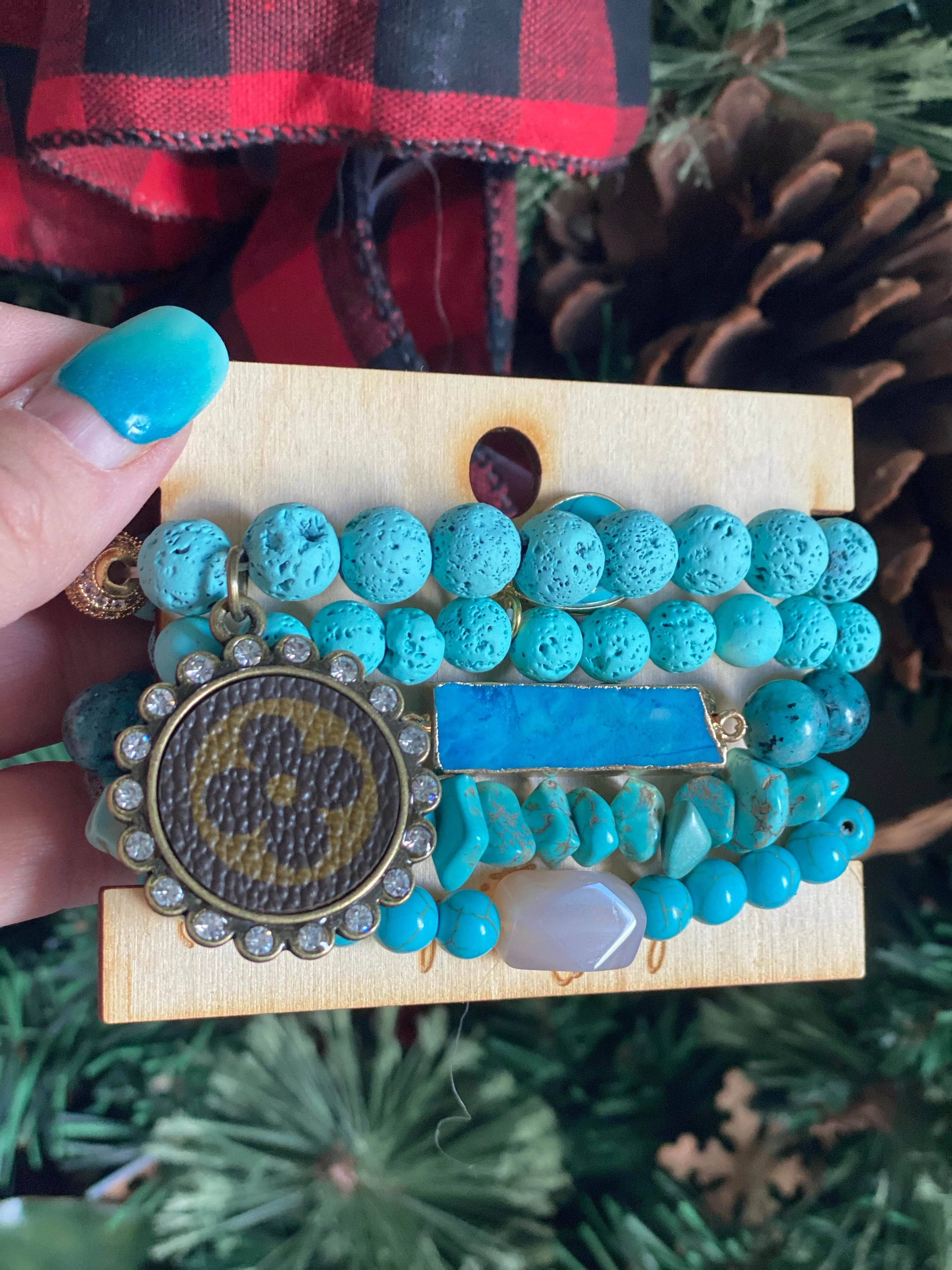 The Gypsy Turquoise Lava Stack Bracelet Set