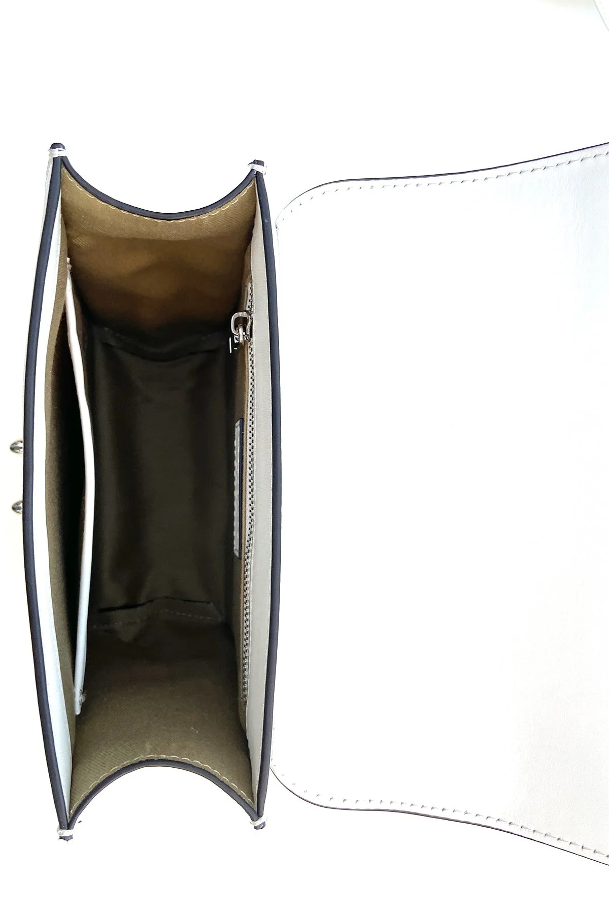 The Hollywood Leather Purse Backpack White