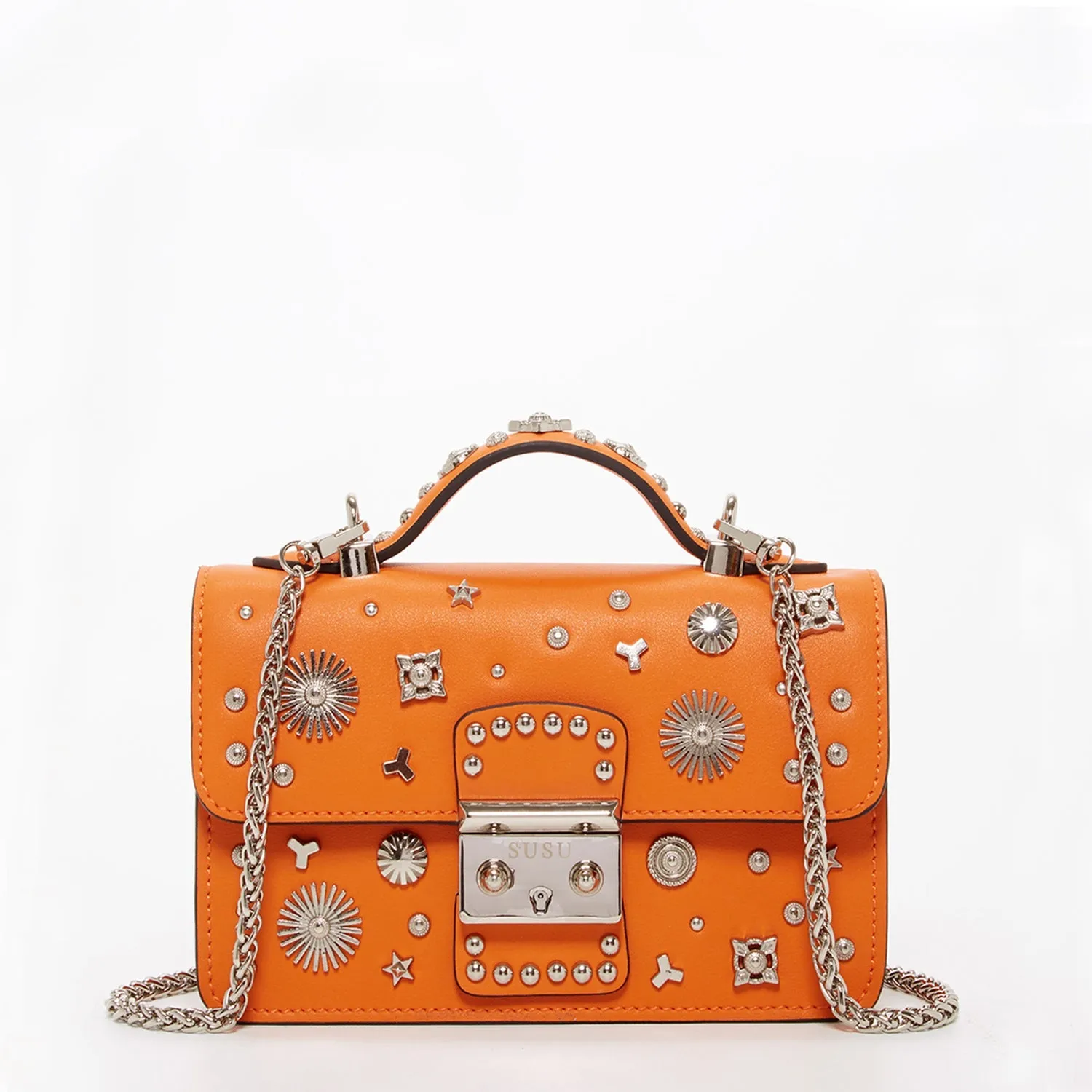 The Hollywood Small Leather Bag Orange