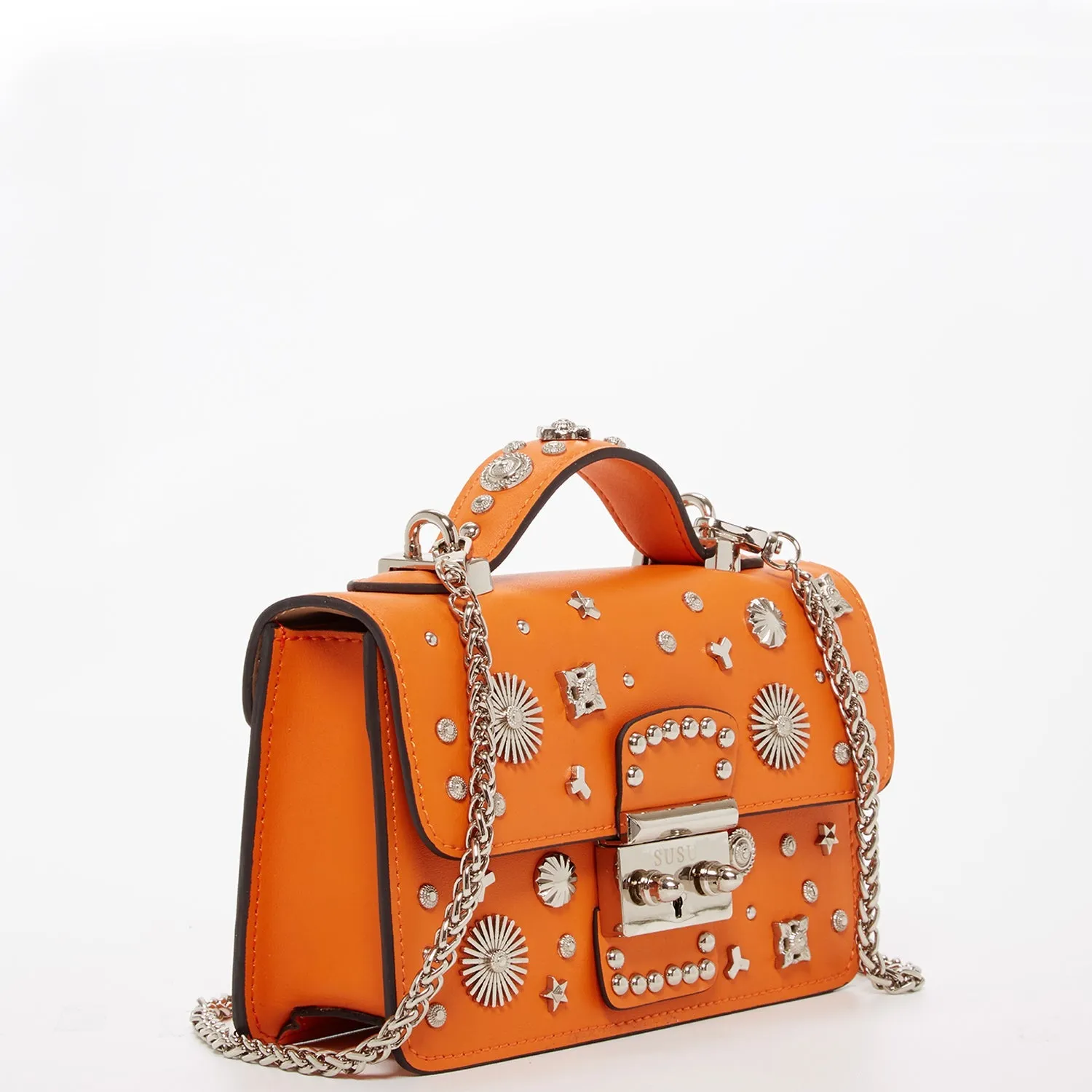 The Hollywood Small Leather Bag Orange