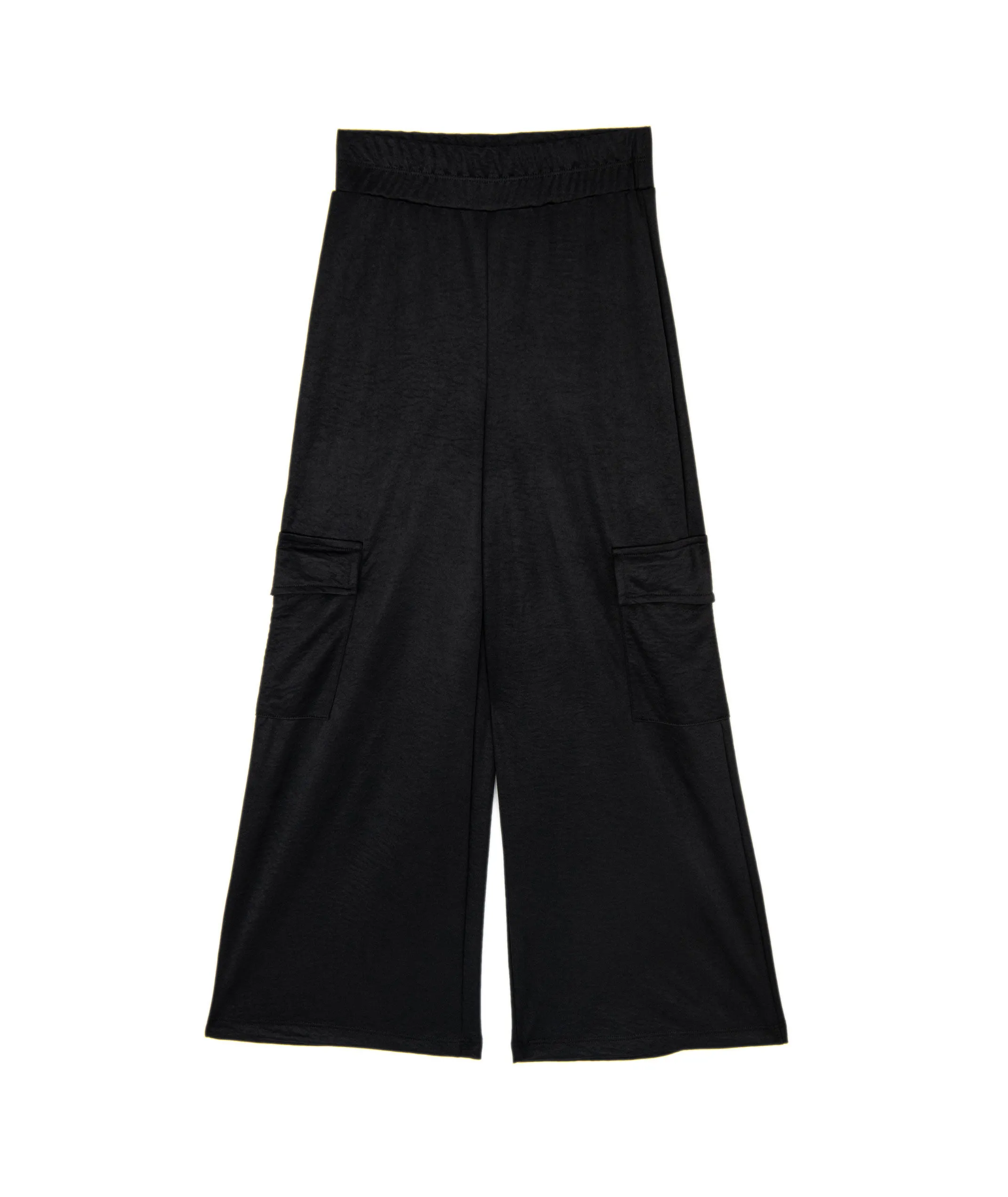 Tween Style Girls Matte Satin Wide Leg Cargo Pants