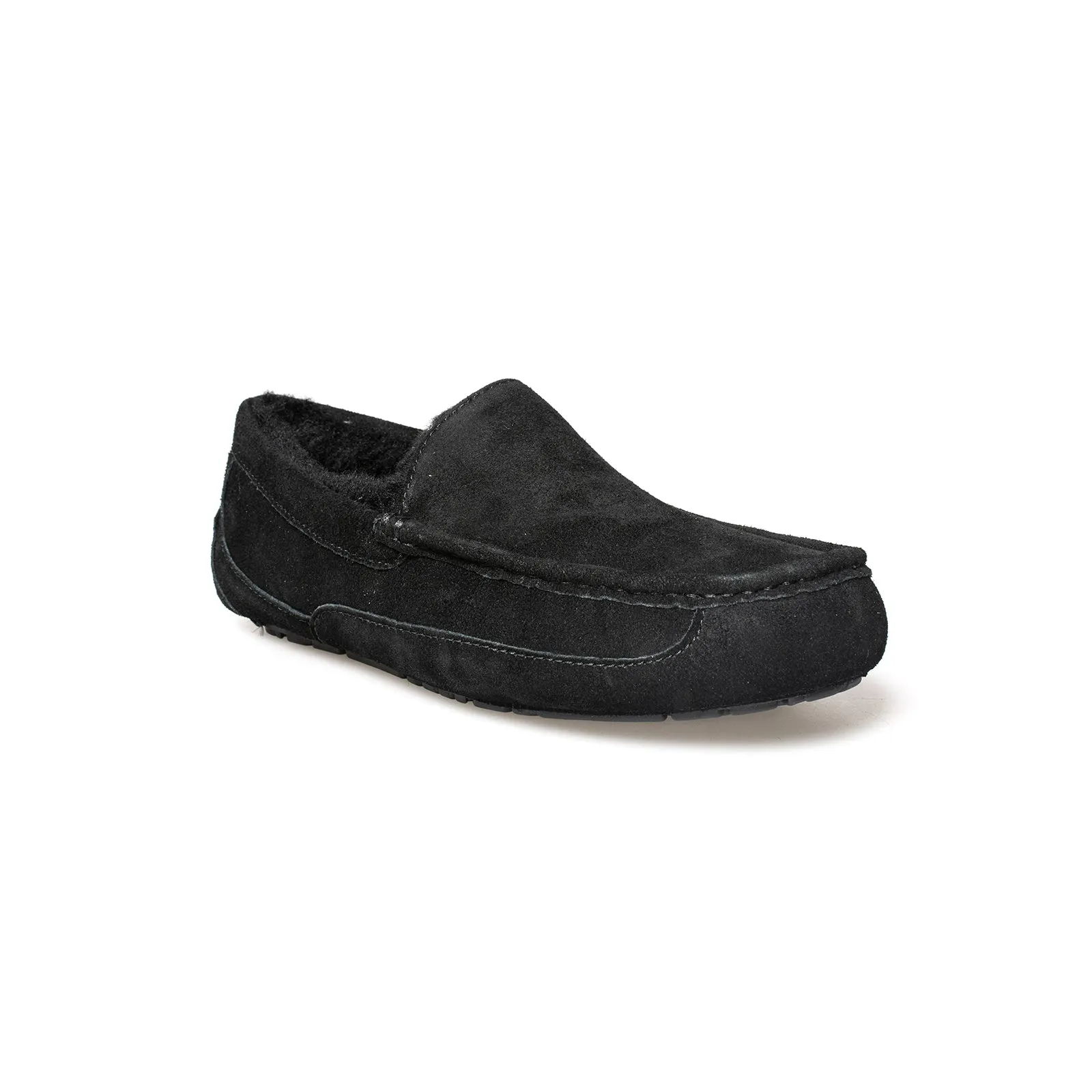 UGG Ascot Oiled Suede Black Slippers - Men's