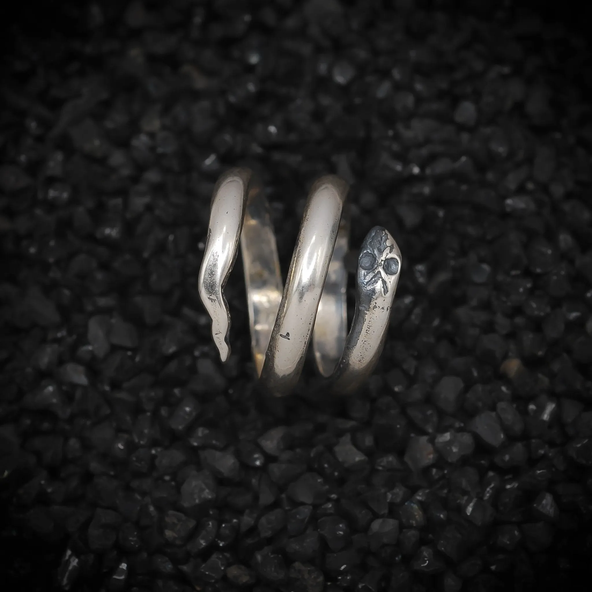 Uraeus Cobra Snake Wrap Band Ring Ancient Egyptian | 925 Sterling Silver, Oxidized or 18K Gold Plated | Adjustable Size