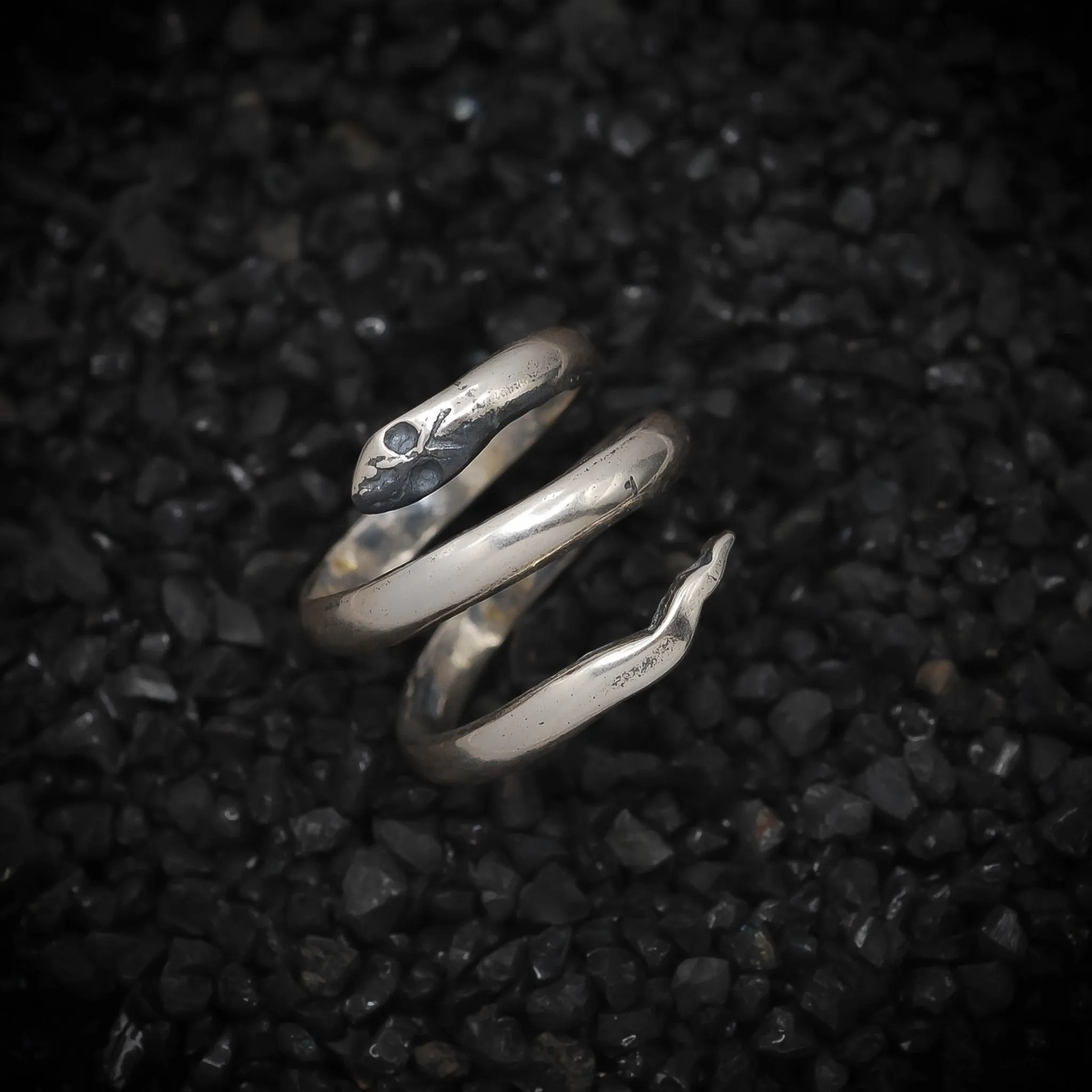 Uraeus Cobra Snake Wrap Band Ring Ancient Egyptian | 925 Sterling Silver, Oxidized or 18K Gold Plated | Adjustable Size