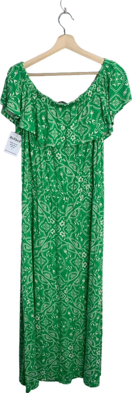 V by Very Green Printed Maxi Dress UK 20