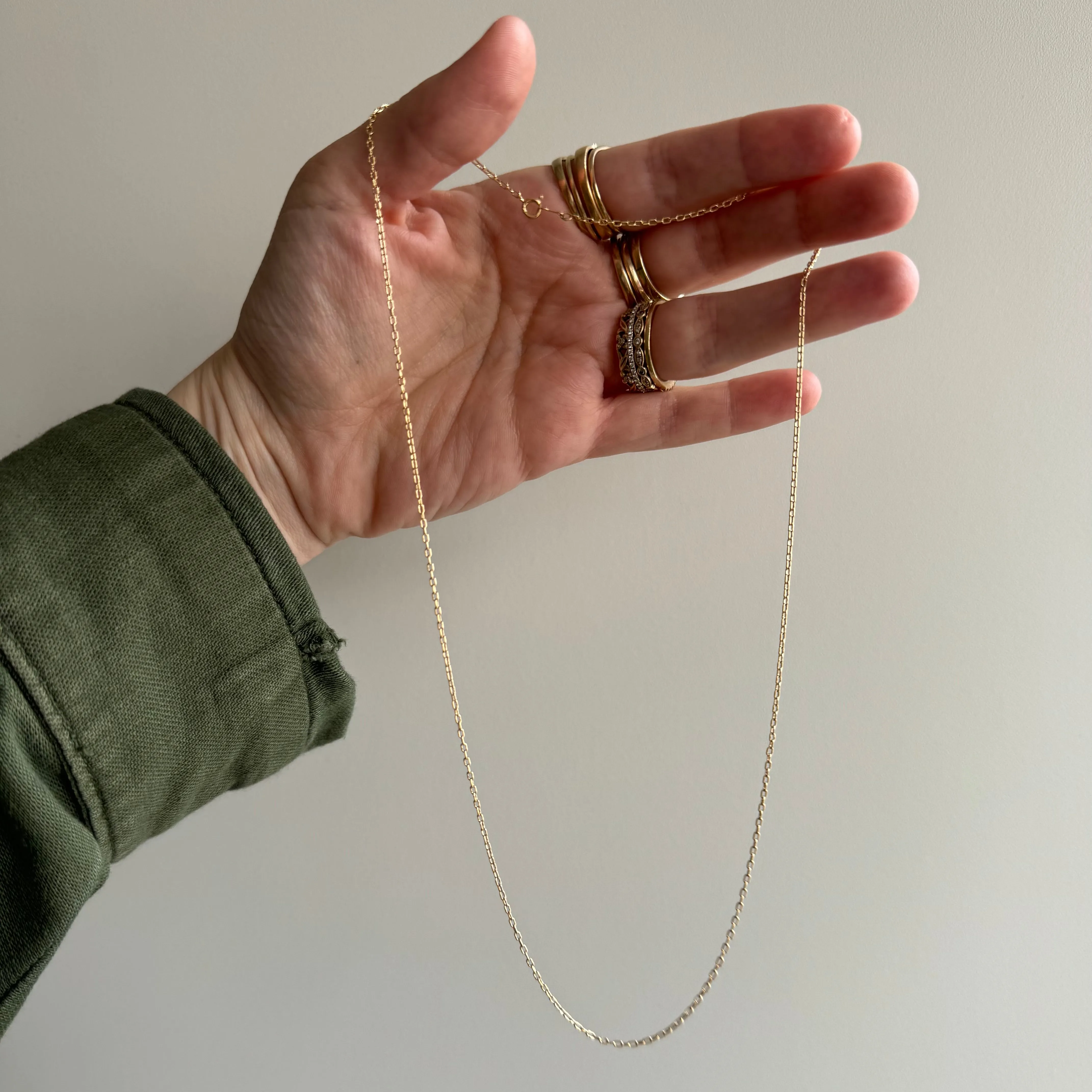 V I N T A G E // dainty biker / 14k yellow gold biker chain / almost 20, 2.3g