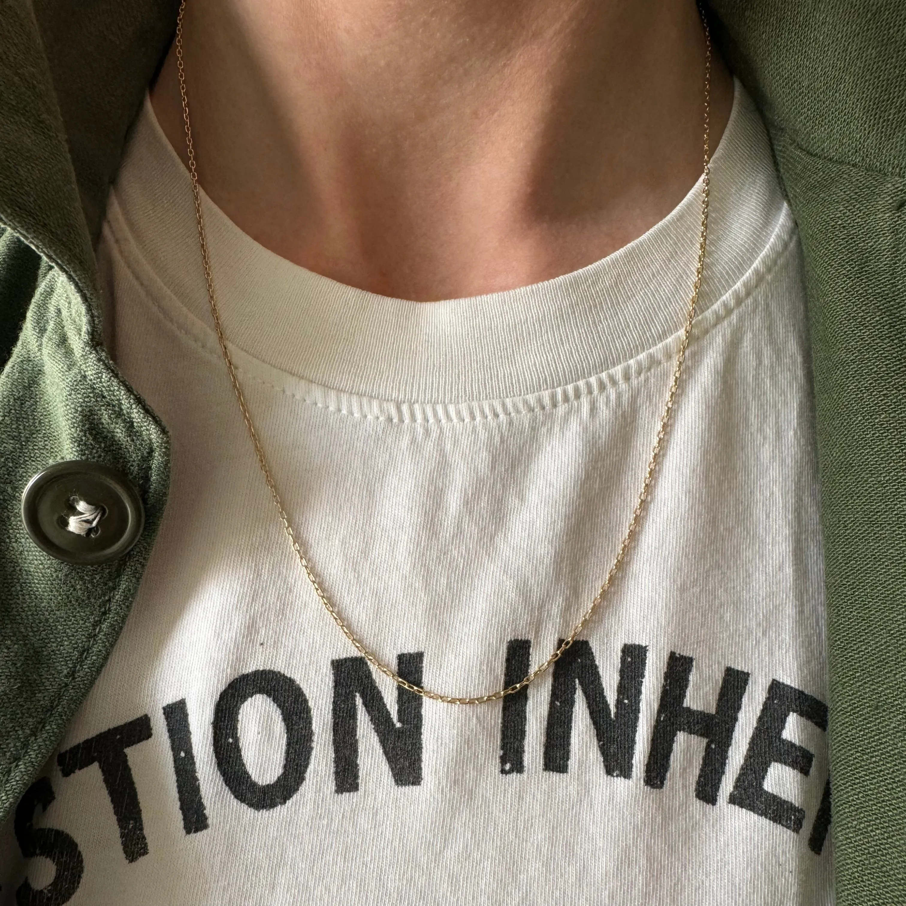 V I N T A G E // dainty biker / 14k yellow gold biker chain / almost 20, 2.3g