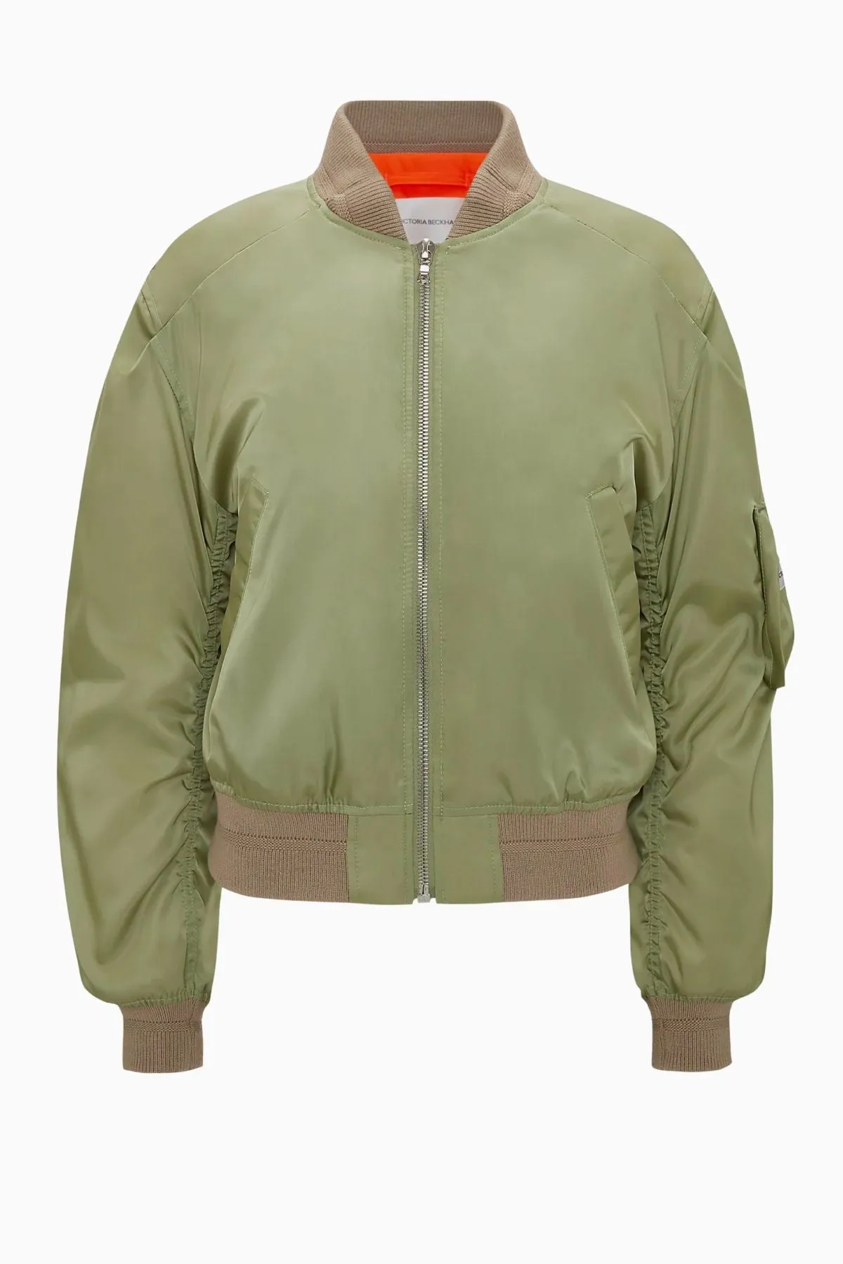 Victoria Beckham Cropped Bomber Jacket - Avocado