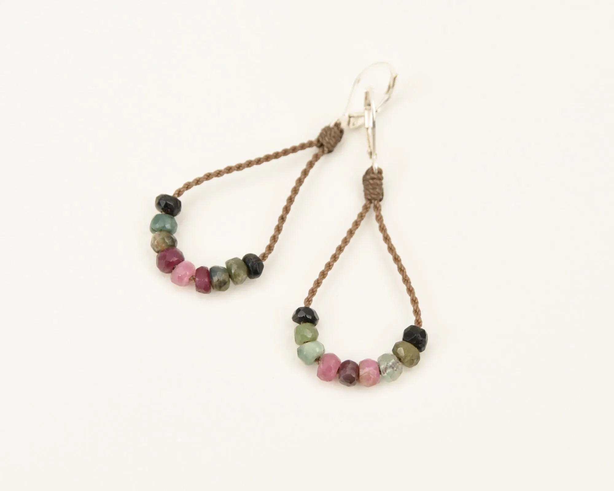 Watermelon Tourmaline Loop Earrings