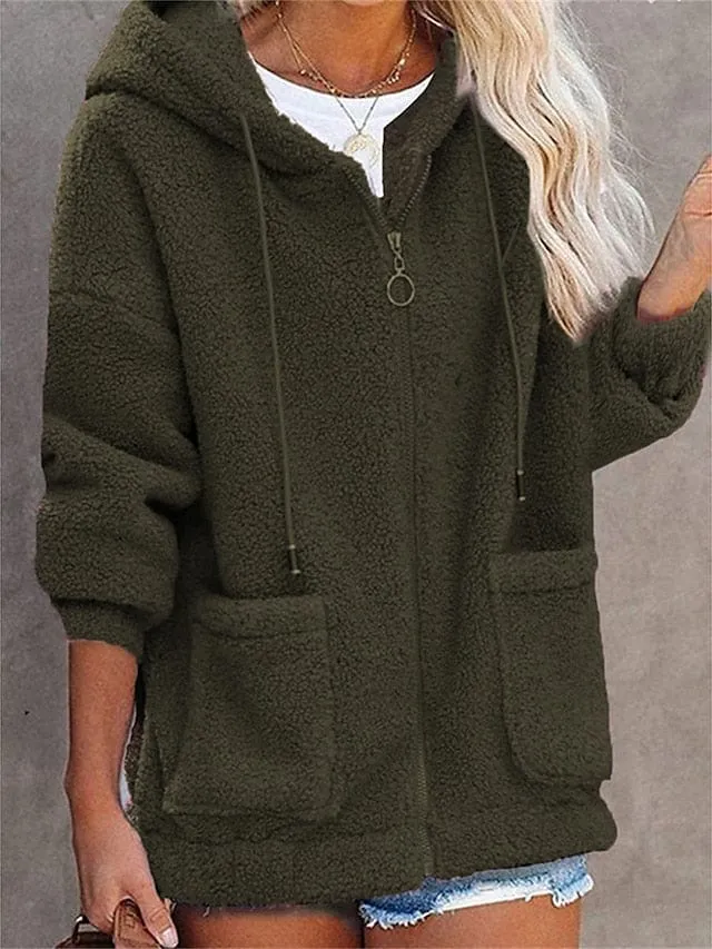 Women's Cozy Hooded Teddy Coat for Fall