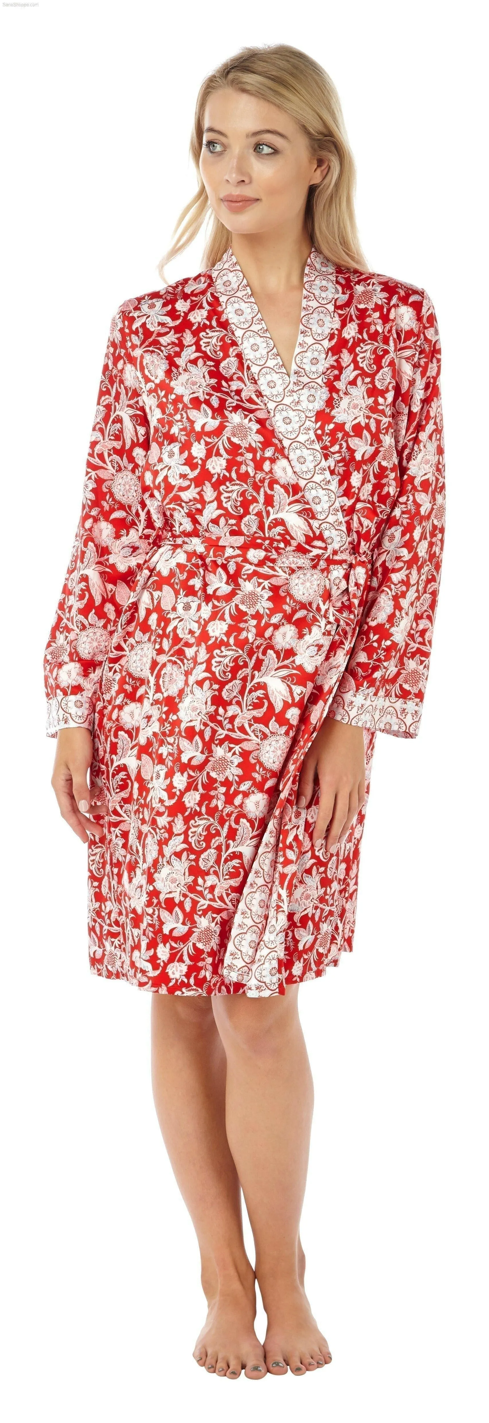 Women's Dressing Gown, Satin kimono Silk Bathrobe Nightwear