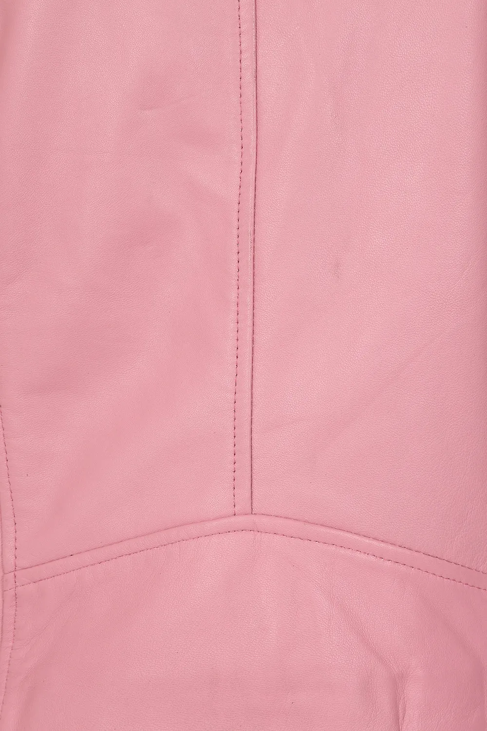 Women's Pink Biker Style Real Leather Jacket - CELIA