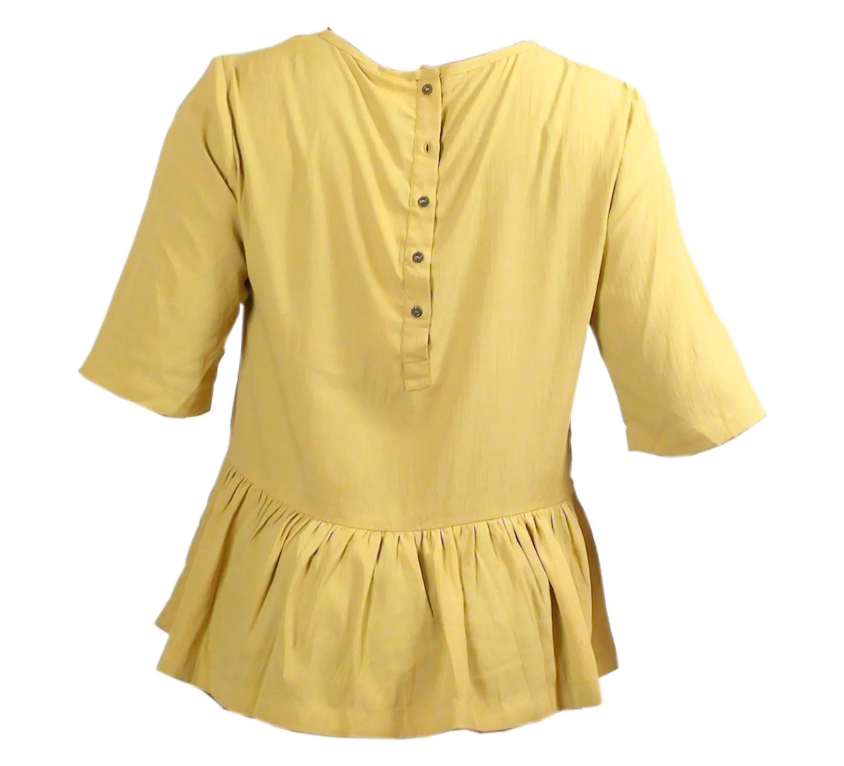 Yellow Button Through Back Peplum top - Vero Moda